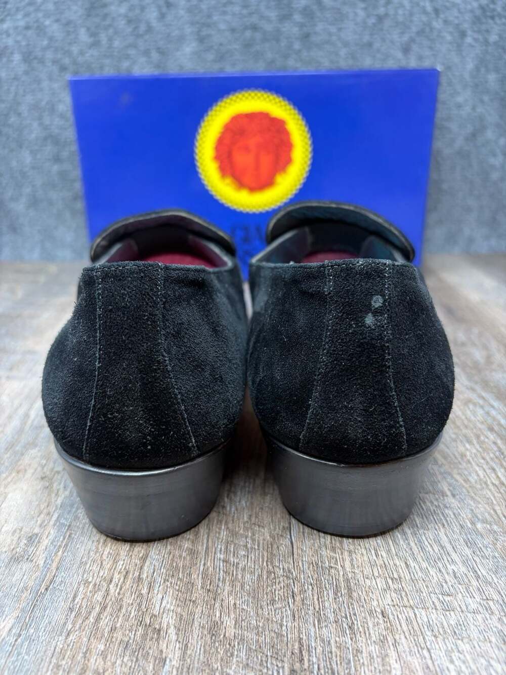 Gianni Versace Men's Black Suede Medusa Head Hardware Dress Loafers Shoes SZ-10 - Picture 3 of 16